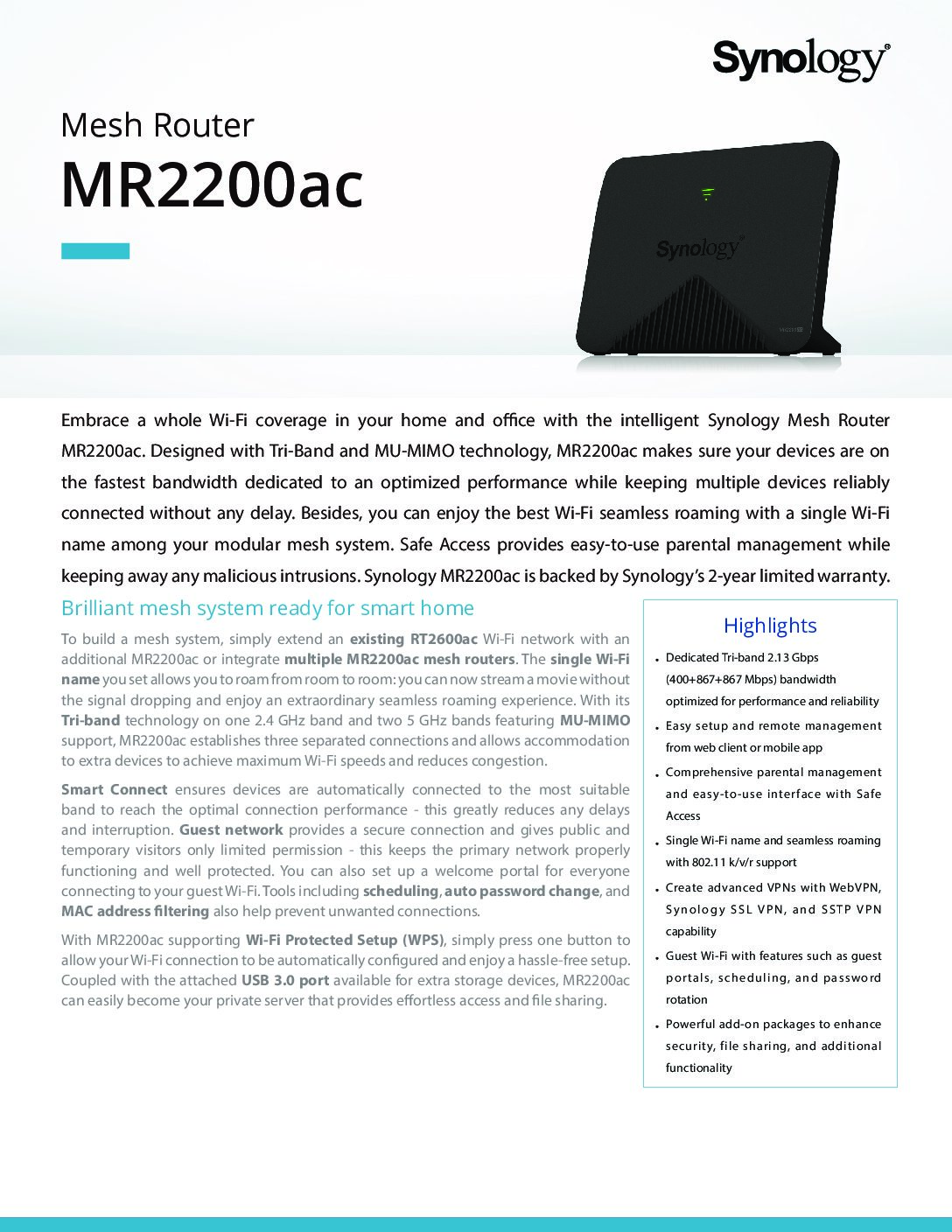 Thiết bị cân bằng tải Router Synology MR2200ac - Ảnh 4