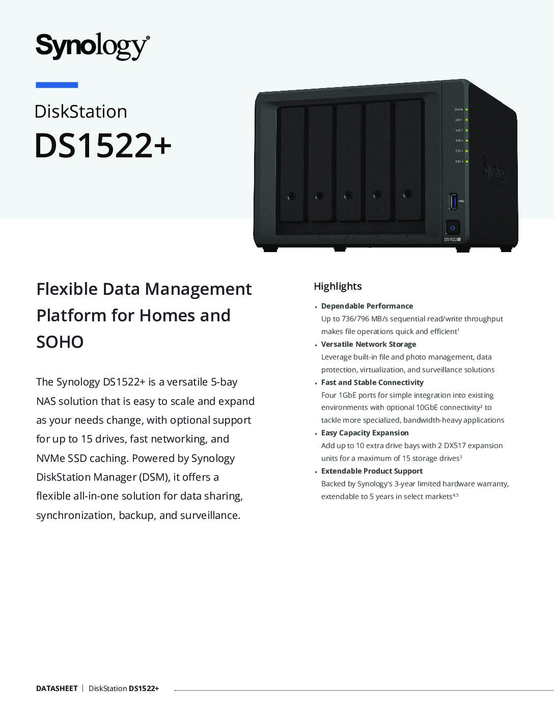 Thiết bị lưu trữ NAS Synology DS1522+ - Ảnh 7