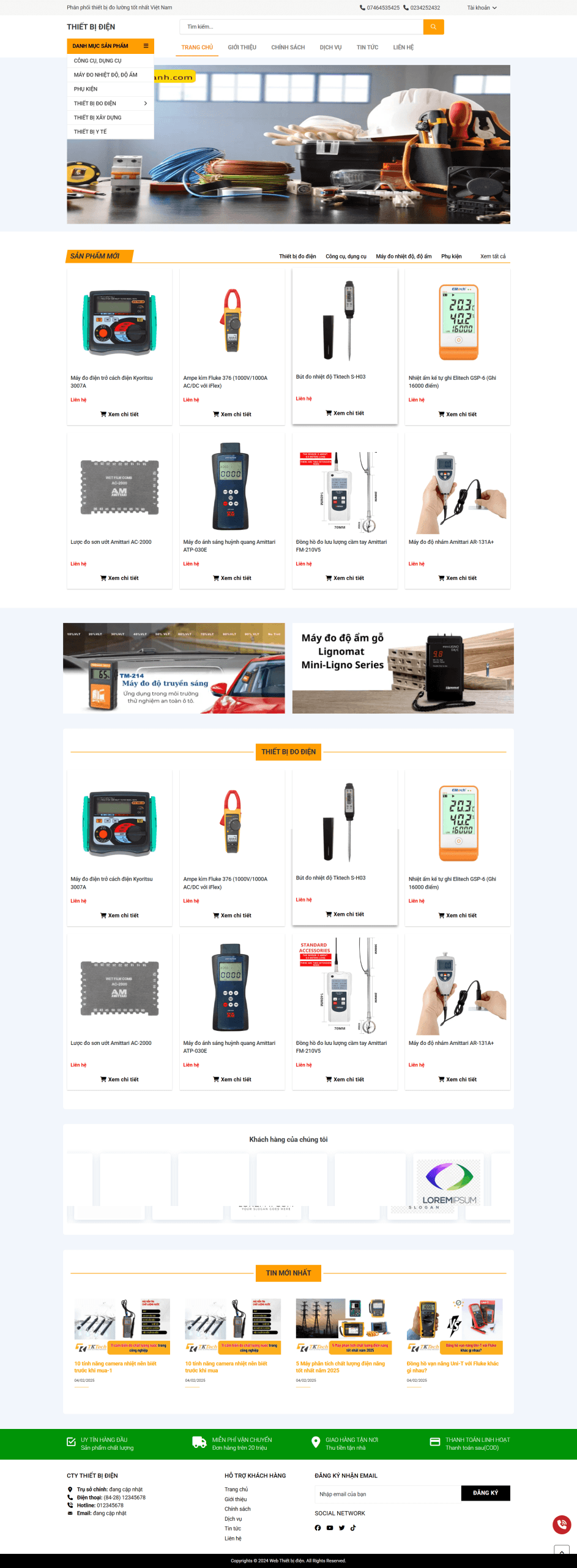 Mẫu Website Thiết bị điện